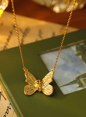 XKDDCT轻奢小众高级感气质金色蝴