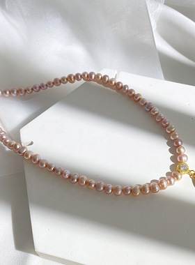 XKDDCT天然淡水珍珠项链女法式复