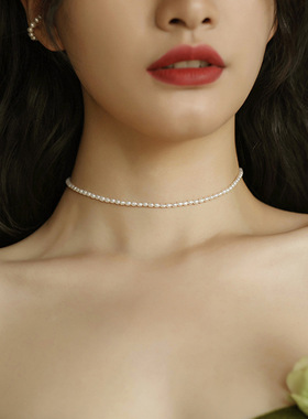 XKDDCT天然淡水珍珠34mm小米珠锁