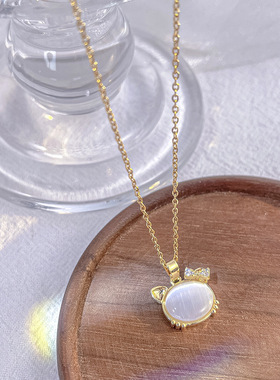 XKDDCT韩版仙女风小清新猫眼石猫