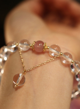 XKDDCT爆款白手链女猫眼黑曜石手