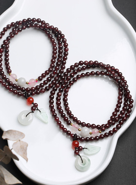 XKDDCT新款原创三圈石榴石手链