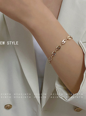 XKDDCT韩版极简网红潮人金属手链
