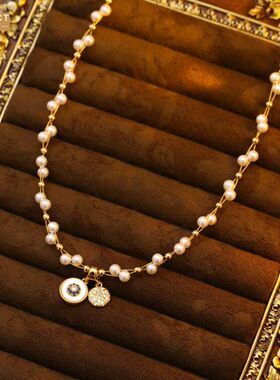 XKDDCT满天星超仙气质项链贝母吊