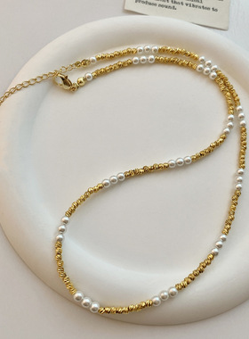 XKDDCT法式小珍珠项链女小众高级