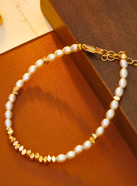 XKDDCT韩版流行金色碎银子手链百