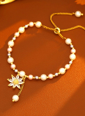 XKDDCT直播爆款灰水晶手链时尚气