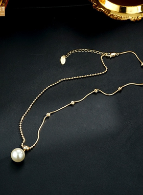 XKDDCT轻奢小众18真金电镀骨链颈