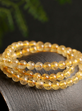 XKDDCT新款天然晶绕3圈6mm金发晶