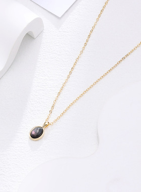 XKDDCT新款简约椭圆水滴形镀金项