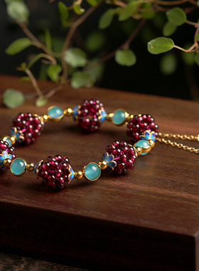 XKDDCT国风天然简约女款石榴石手