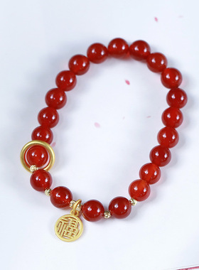 XKDDCT抖音直播天然8MM红手链女