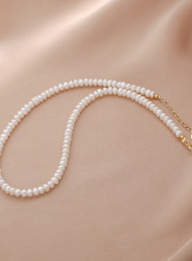 XKDDCT天然淡水项链个性扁珠45m