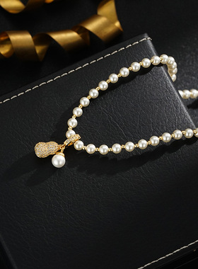 XKDDCT好事花生吊坠珠珠项链女秋
