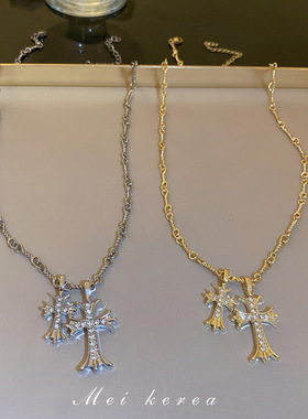 XKDDCT真金电镀气质镶钻十字架项