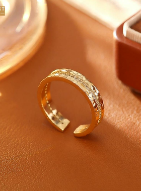 XKDDCTCNC碎冰冰戒指铜镀真金高