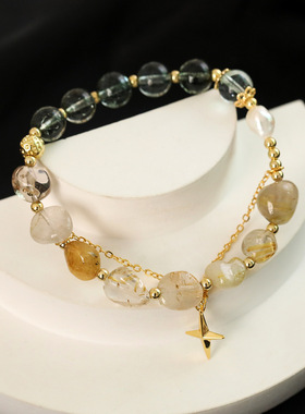 XKDDCT超仙绿幽灵水晶珍珠手链时