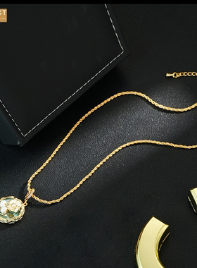 XKDDCT绿色油画风淡水珠花朵圆形