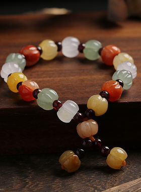 XKDDCT天然新疆金丝玉南瓜珠手链