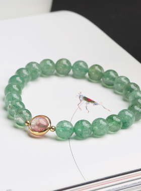 XKDDCT新款天然水晶手串绿单圈