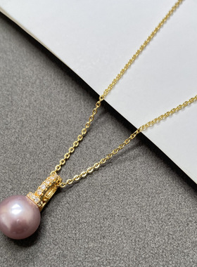 XKDDCT紫色天然淡水爱迪生珍珠吊