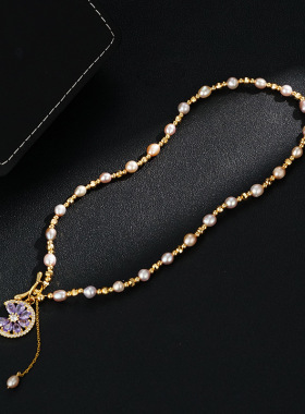 XKDDCT新款霞仙子彩色淡水珍珠项