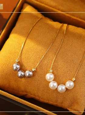 XKDDCT日韩气质曼塔玫瑰珍珠颈链