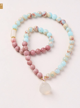 XKDDCT新中式寿山石双圈手链女红