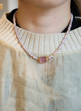 XKDDCT新款珍珠手链女紫色淡水