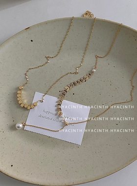 XKDDCT韩版气质麦穗珍珠项链女极