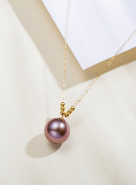 XKDDCT新款天然淡水珍珠项链紫