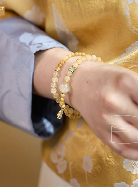 XKDDCT金发晶虎眼石手链串珠女白