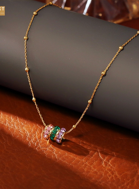 XKDDCT新款爆款彩色圈圈吊坠项链