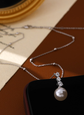 XKDDCT大珍珠项链女士设计感小众
