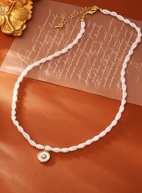 XKDDCT贝母双层缠绕项链高级感精