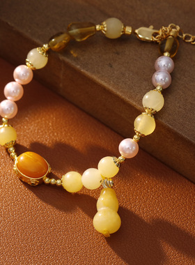 XKDDCT原创法式复古手工蜜蜡手链