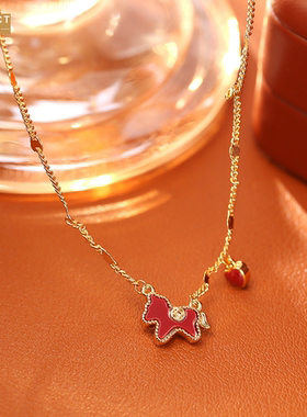 XKDDCT新年款红色马上有吊坠项链