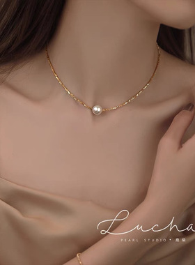 XKDDCT碎银几两天然淡水珍珠项链