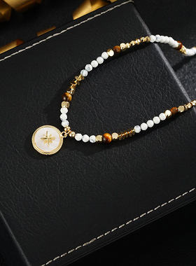 XKDDCT新款复古六芒星贝壳彩色石