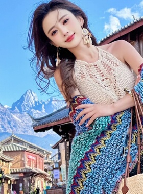 云南大理旅游穿搭披肩女披风外套