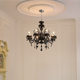 French living room chandelier, retro crystal lamp, black medieval main lamp, high-end designer master bedroom lamps, atmospheric