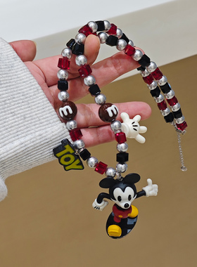 JMH小吴同学 原创中古米奇多巴胺水晶项链韩系可爱毛衣链潮流配饰