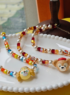 JMH小吴同学 独家稀有款东迪厨房系列达菲熊饼饼方糖超闪水晶项链