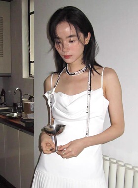 《尤加利》黑白珍珠流苏项链女choker 一款多戴 百搭设计感项链女