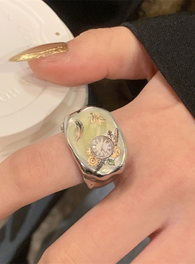 新中式烧蓝滴釉工艺蝴蝶戒指