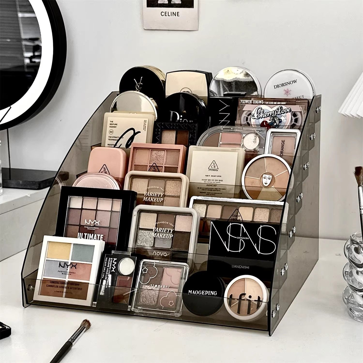 化妆品收纳盒亚克力多层阶梯置物架梳妆台护肤品眼影盘香水展示架,淘宝优惠券,粉丝福利购,淘宝优惠卷