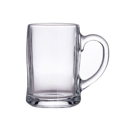青苹果无铅加厚耐热玻璃杯家用透明防爆泡茶杯带把手喝水杯啤酒杯