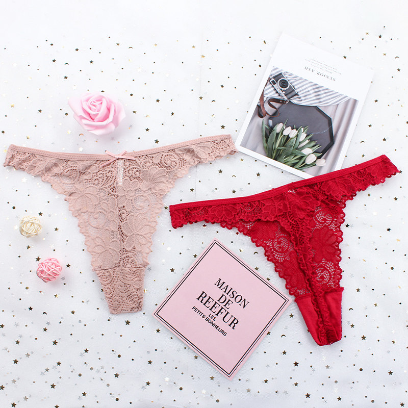 低腰性感蕾丝丁字裤女士大码内裤 火辣t裤透明镂空花纹女丁字裤,淘宝优惠券,粉丝福利购,淘宝优惠卷