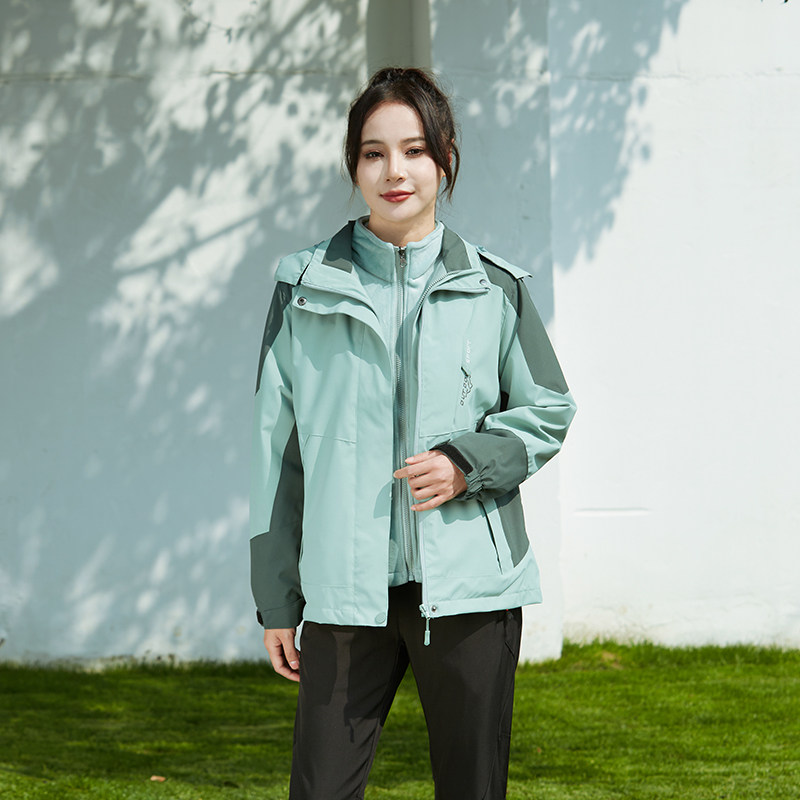 园服幼儿园老师冲锋衣春秋冬季新款教师三件套早教幼师工作服定制