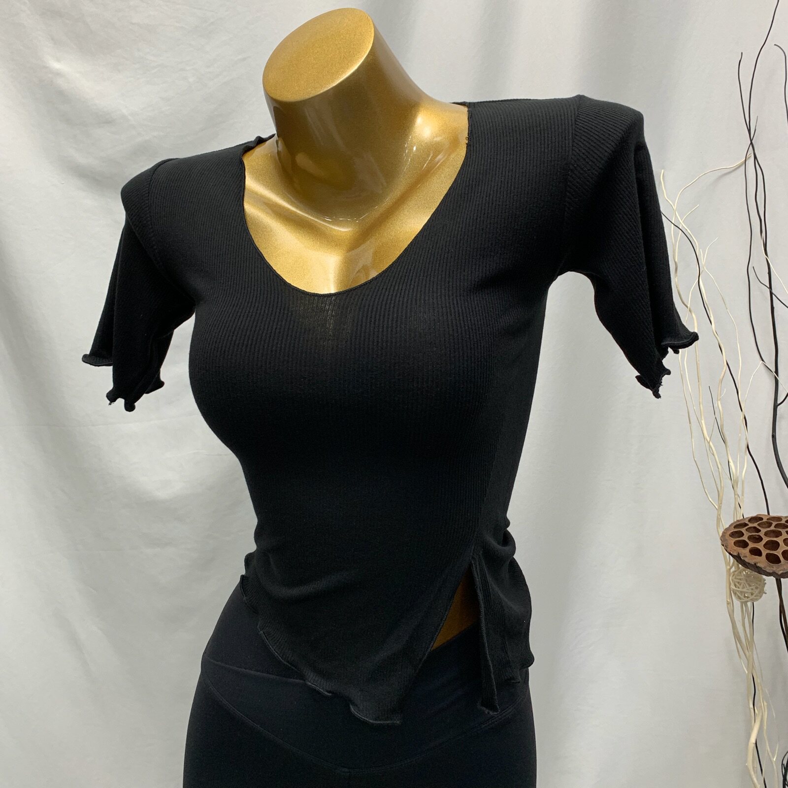 HH热销 韩国女装热销 特别 性感修身短款开叉短袖T恤女BC178my